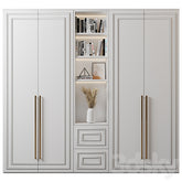 Trueliving 5 Cabinet Open Kids White wardrobes Laminated Finish & PU Finish with Drawers 8Ft *2Ft *9Ft -2438.4MM X 609MM X 2743.2MM)